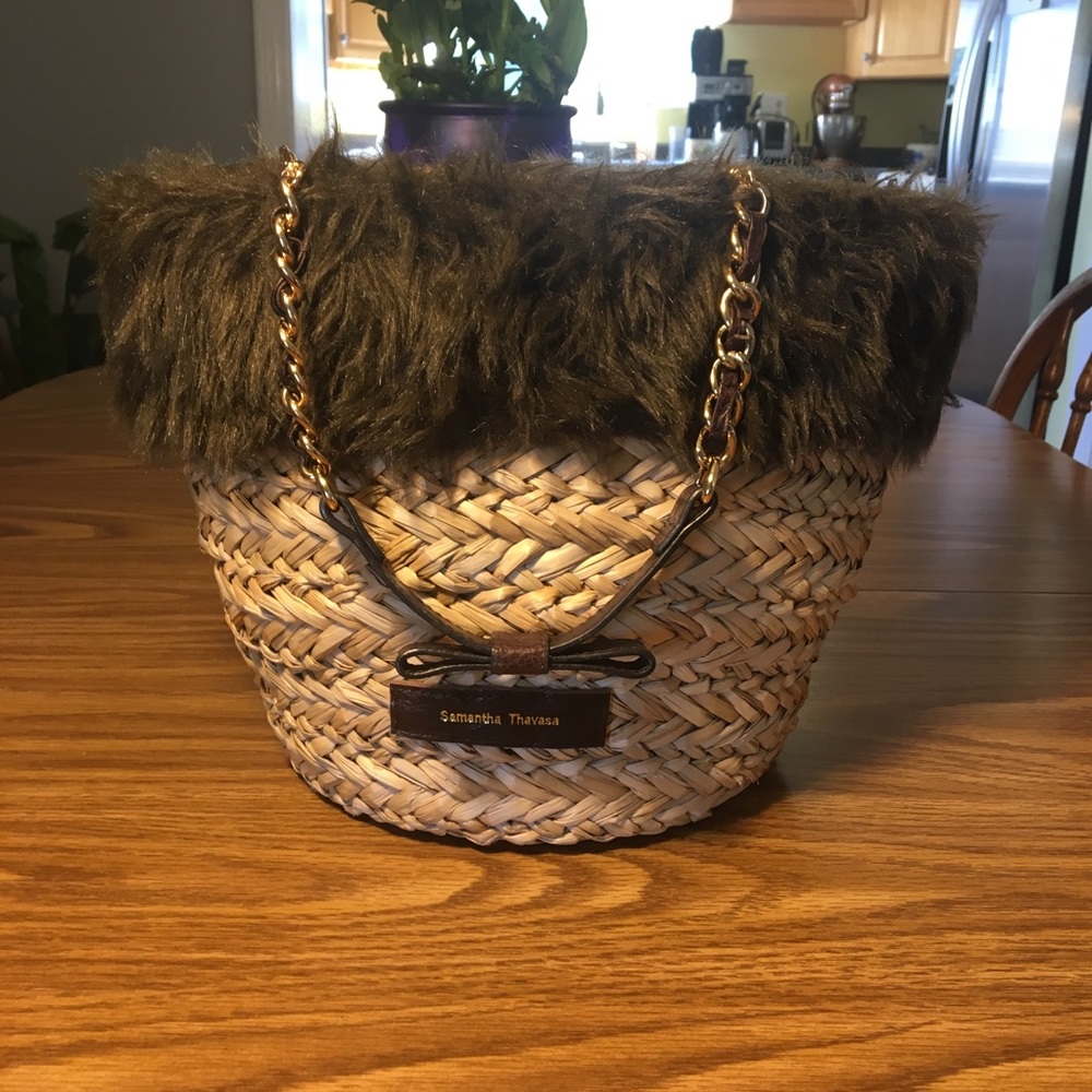 Samantha Thavasa Straw Handbag Designer